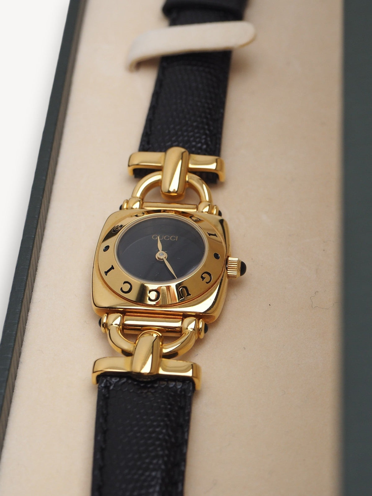 GUCCI 6300L HORSEBIT WATCH BLACK
